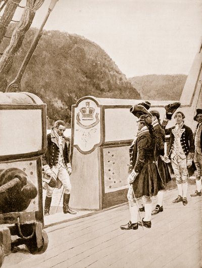 De ontsnapping van Arnold op de Britse oorlogssloep, Vulture door Howard Pyle